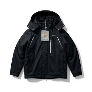 GEMYSE Waterproof Ski Jacket with Hood - Black, New with Tags